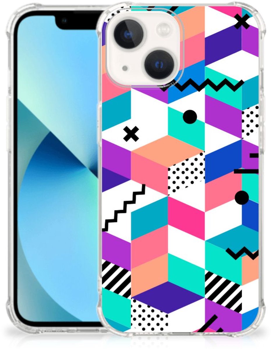 iPhone 13 mini Shockproof Case Blokken Kleurrijk