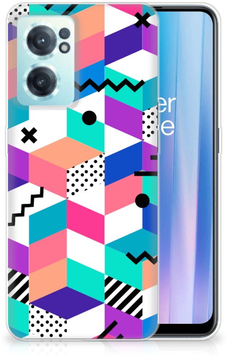 OnePlus Nord CE 2 5G TPU Hoesje Blokken Kleurrijk