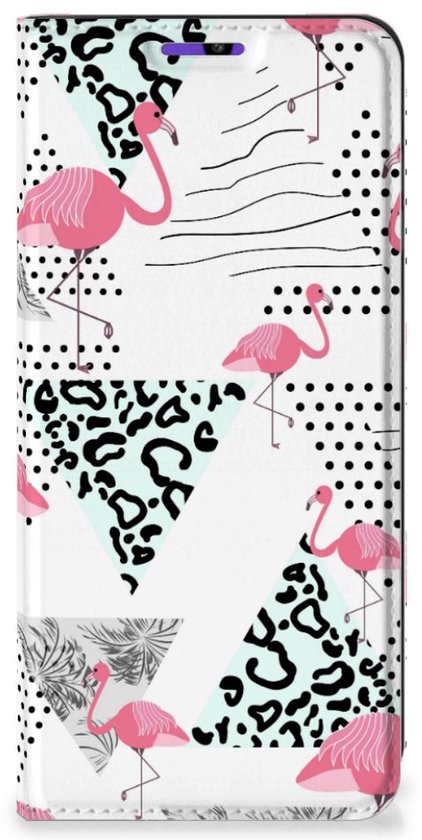 Coque Téléphone Personnaliser Samsung Galaxy A22 4G | M22 Bookstyle Case Flamingo Triangle