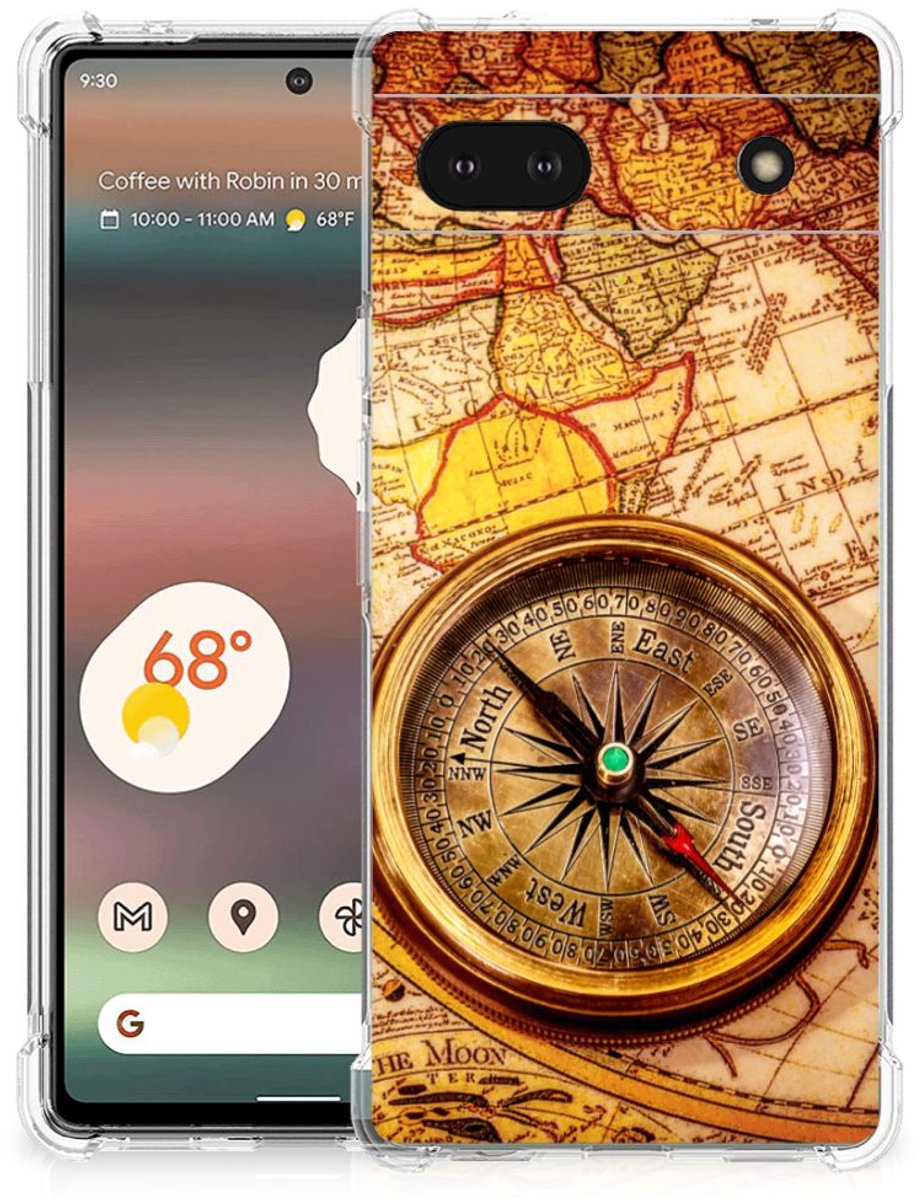 Google Pixel 6A Telefoonhoesje met valbescherming Kompas