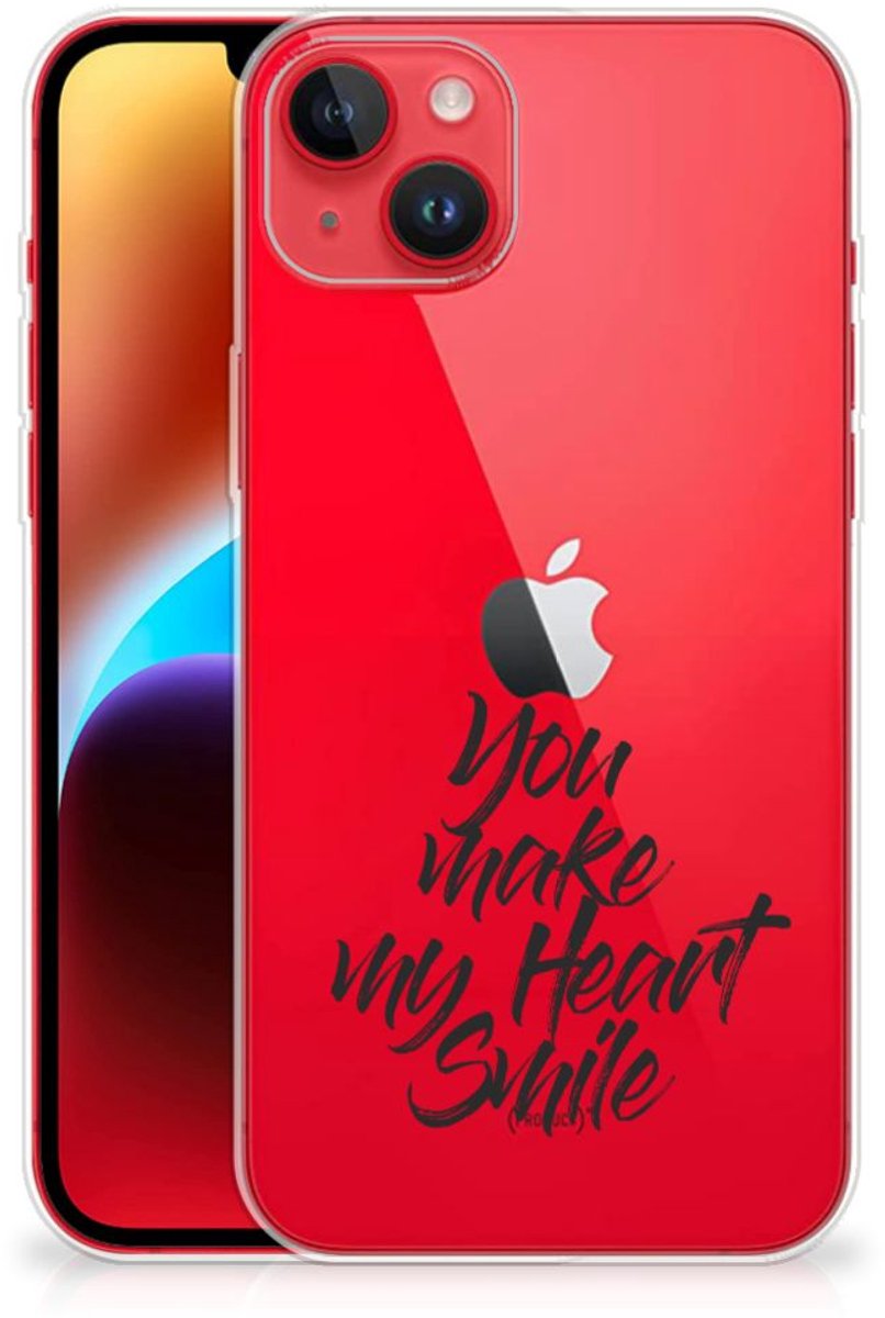 iPhone 14 Plus Siliconen hoesje met naam Heart Smile