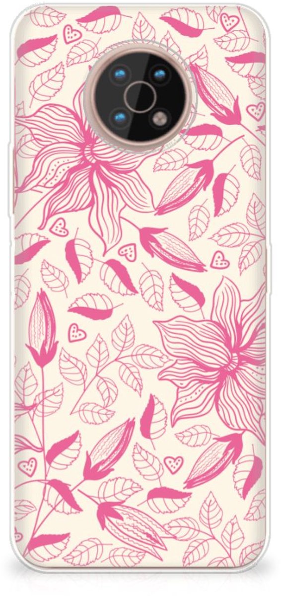 Back Cover voor Nokia G50 TPU Case Pink Flowers