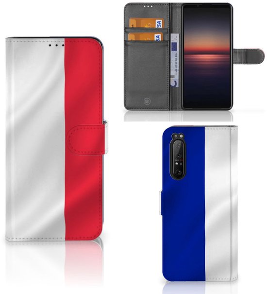Flip Housse Étui Sony Xperia 1 II Coque Drapeau Français