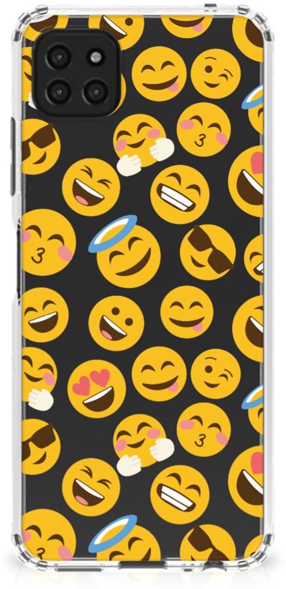 Samsung Galaxy A22 5G Doorzichtige Silicone Hoesje Emoji