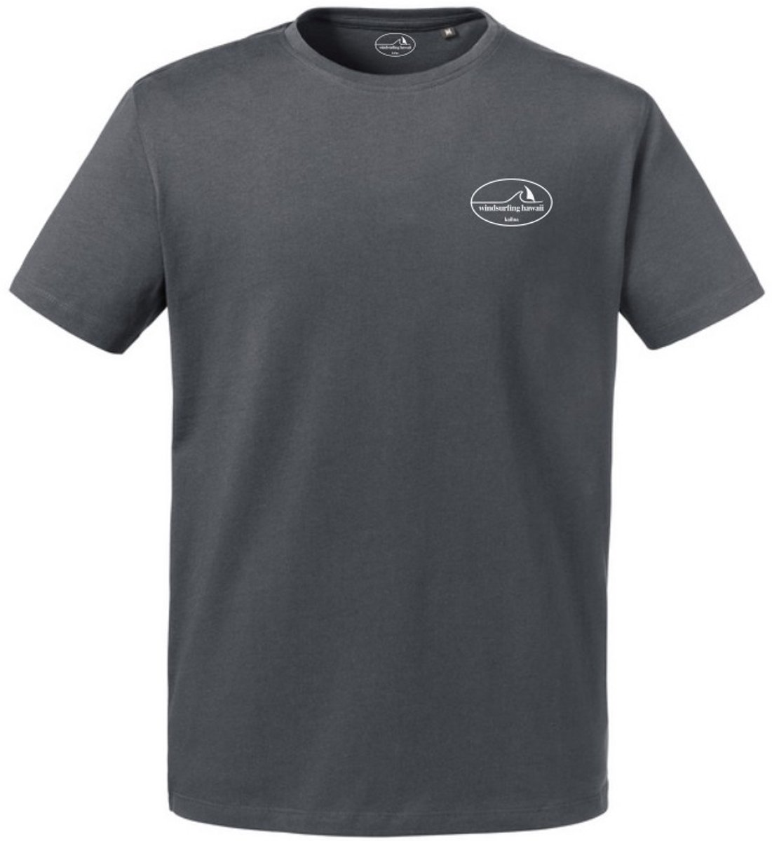 Windsurfing Hawaii Lanikai Tee Outline PROMO TEE - Fabric Main Color Grey - Print Colour White - Size M