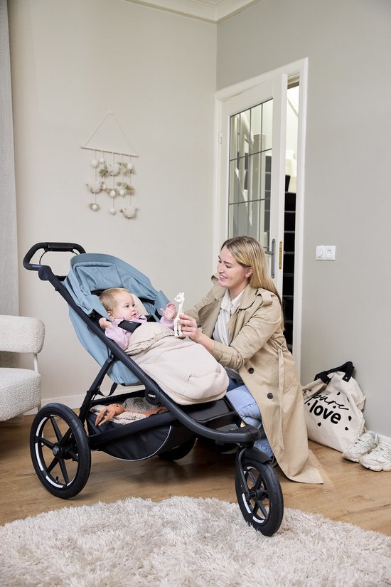 Meyco Baby Uni buggy voetenzak en inlegger - pre-washed hydrofiel - sand - 45x130cm (2-in-1) van Meyco — afbeelding 4