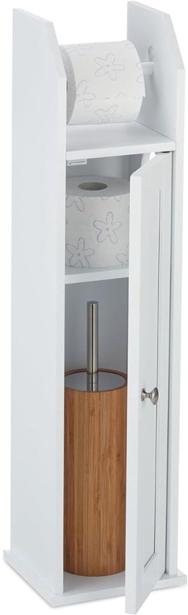 VELTRR® Badkamerkasten Hoog - Toilet Kastje Staand - Badkamerkastje