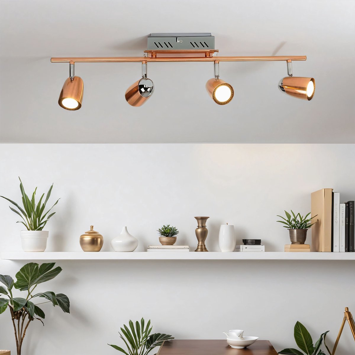 Licht-Erlebnisse - Skylar - LED - Opbouwspot - 3000K - 1960lm - van - Roestvrij staal glas - in - Koper