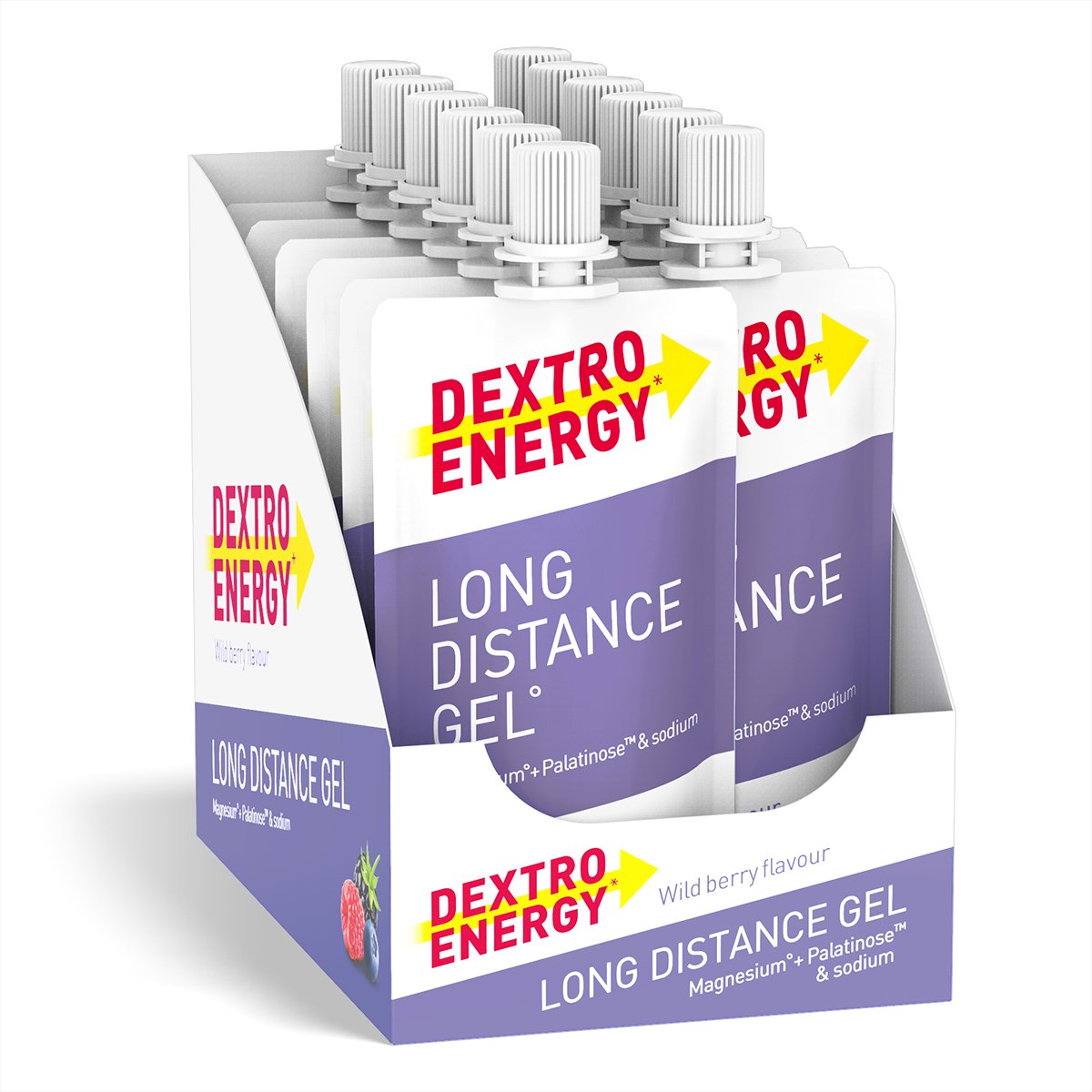 Dextro Energy Long Distance Energy Gel - Wilde Bessen - Sportgel - Energie Gel Hardlopen en Wielrennen - 12 x 50 ml