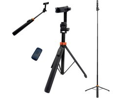 a sunny day telefoon statief - tripod smartphone - Statief smartphone - Selfiestick Tripod - Statief telefoon - Tripod iphone - Statief iphone - telefoon standaard - tot 180 cm - Tripod voor GoPro