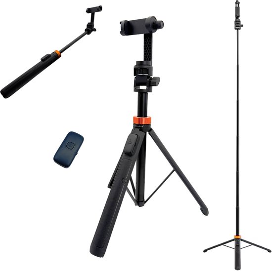 a sunny day telefoon statief - tripod smartphone - Statief smartphone - Selfiestick Tripod - Statief telefoon - Tripod iphone - Statief iphone - telefoon standaard - tot 180 cm - Tripod voor GoPro