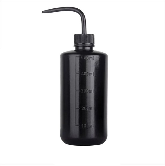 Spoel Fles Doseer Knijpfles Tattoo Squeeze Bottle voor Groene Zeep, Water of Desinfectiemiddel 500ml Zwart | Professionele Tatoeage, Beauty, PMU, Salon, Wimper, Kappers Barbier Studio Spuitfles | Plantenspuit | Waterfles | Hairdressing