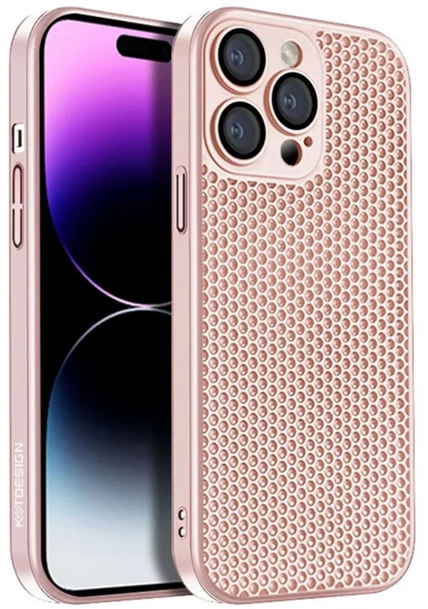 Cityhoesje - iPhone 15 Pro Max - Kstdesign Icenets - Series Backcover, Heat Dissipation Hard - Roze