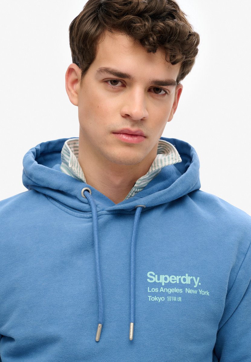 Superdry Core City hoodie met logo Heren Hoodies Blauw