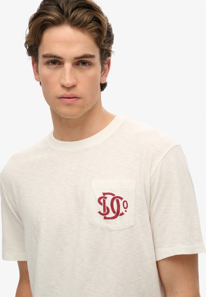 Superdry The Merchant Store Grafisch T-shirt Heren T-shirts Creme