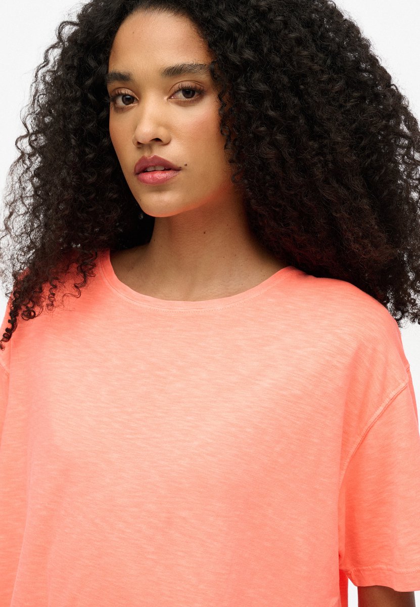 Superdry Studios Dropped Shoulder T-shirt Met Korte Mouwen XS Vrouw Oranje