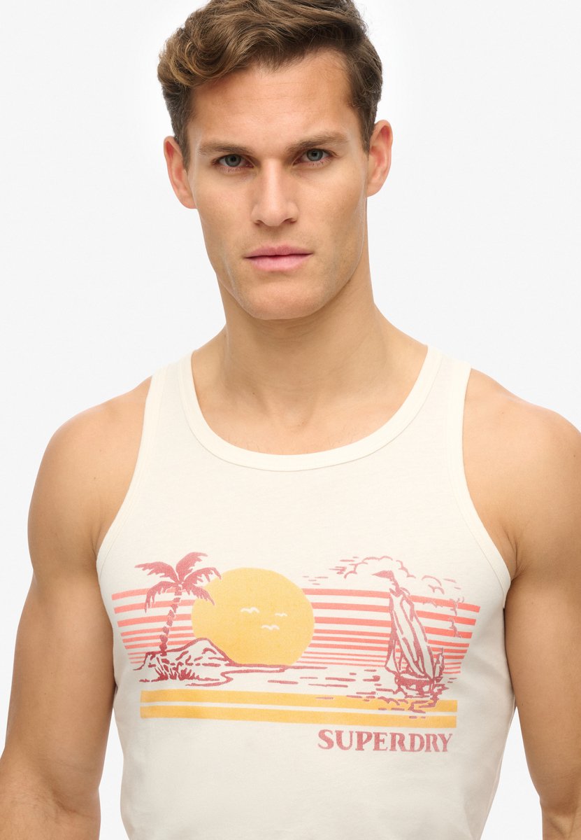 Superdry Outdoor hemd met strepen Heren Vesten Creme