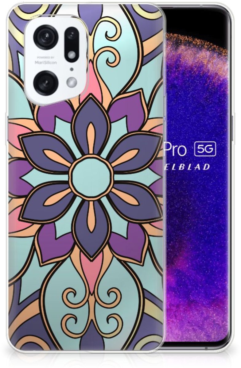 OPPO Find X5 Pro TPU Case Purple Flower