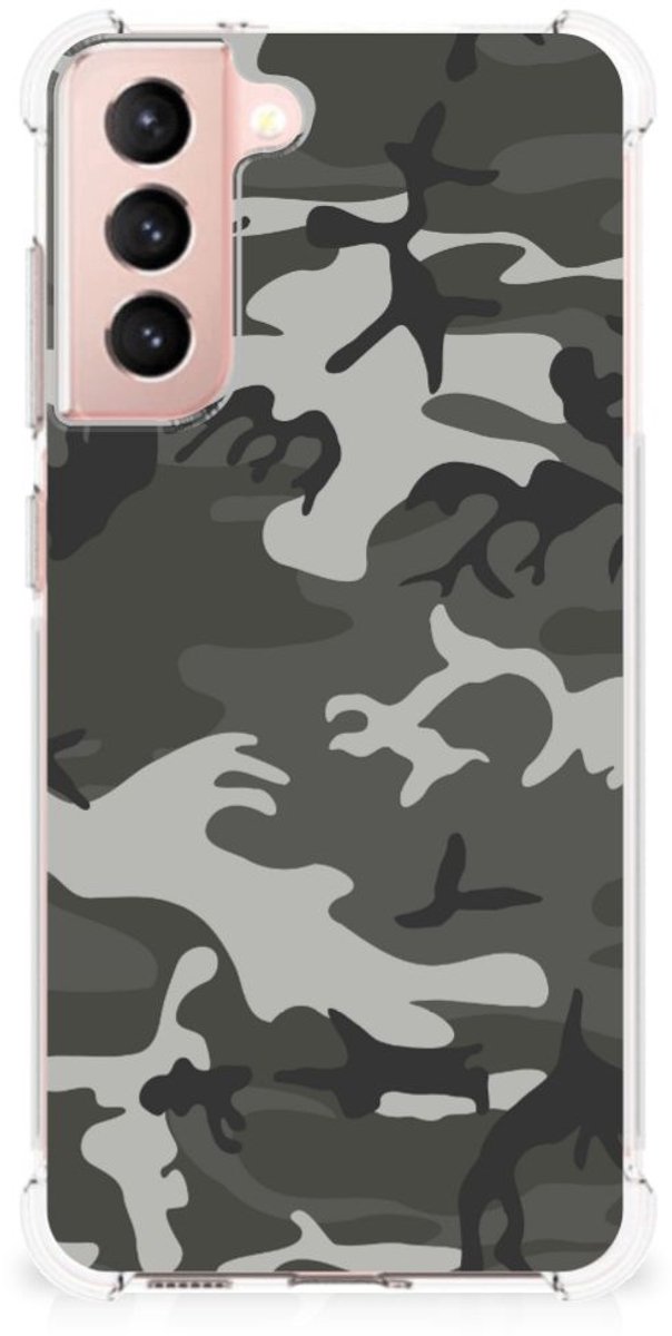Samsung Galaxy S21 FE Doorzichtige Silicone Hoesje Army Light