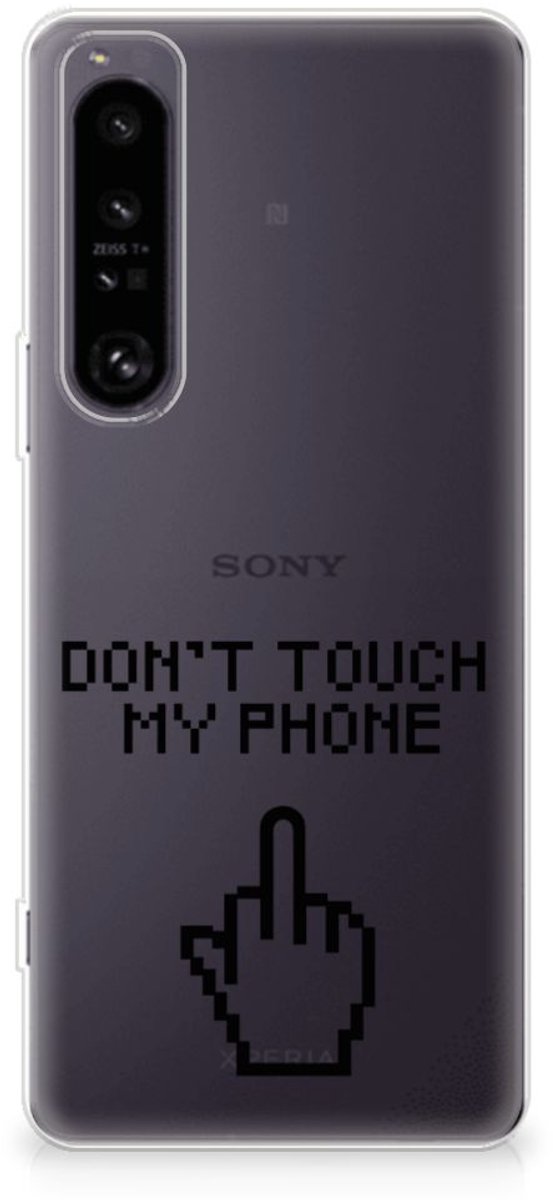 Sony Xperia 1 IV Silicone-hoesje Finger Don't Touch My Phone
