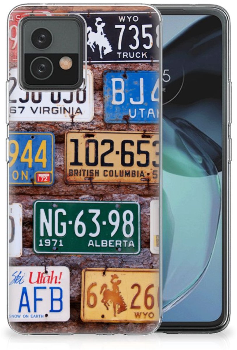 Motorola Moto G72 Siliconen Hoesje met foto Kentekenplaten