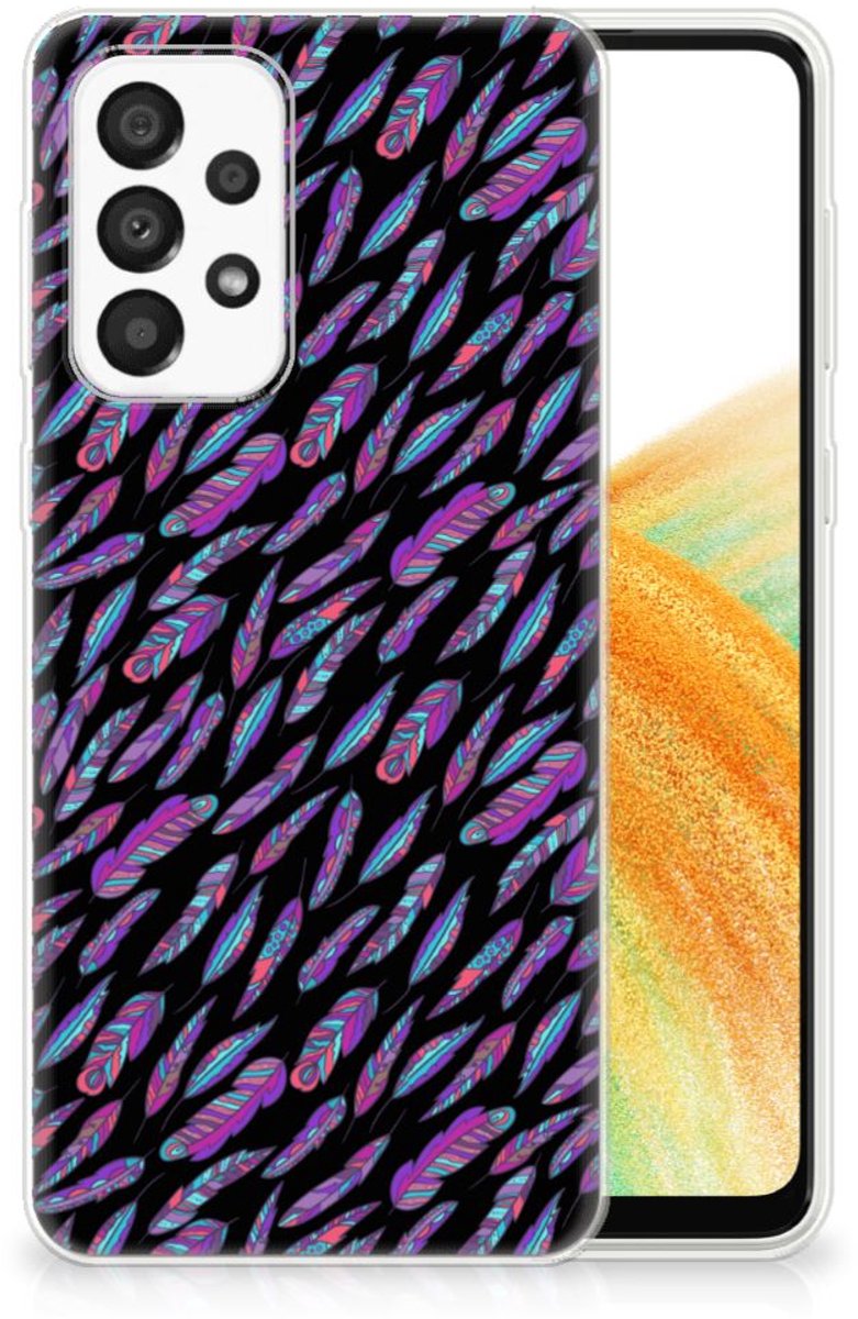 Back Cover voor Samsung Galaxy A33 5G TPU bumper Feathers Color