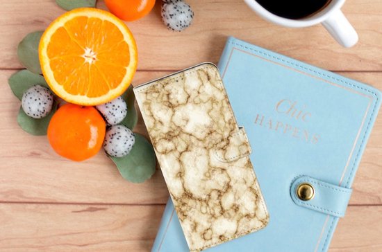 Couverture de livre OPPO A15 Smartphone Case Marbre Or