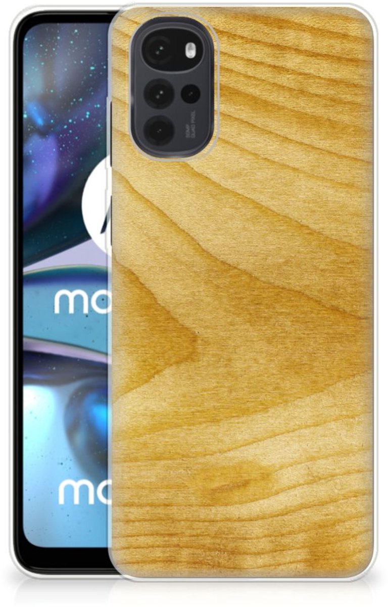 Motorola Moto G22 Bumper Hoesje Licht Hout