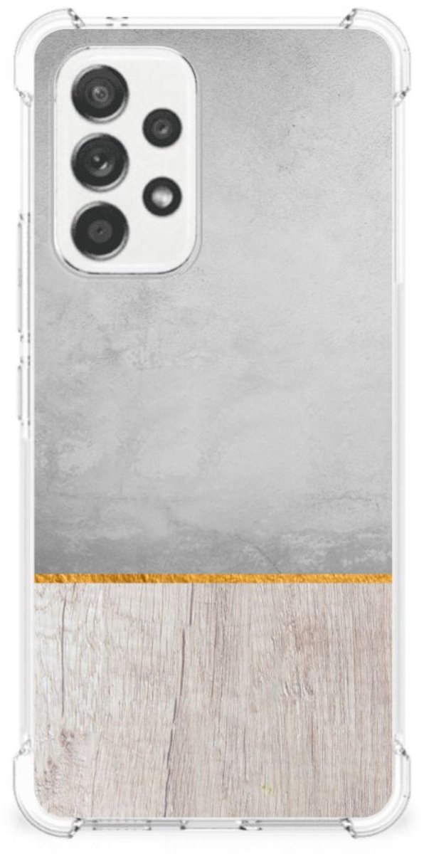 Samsung Galaxy A53 5G Stevig Telefoonhoesje Wood Concrete