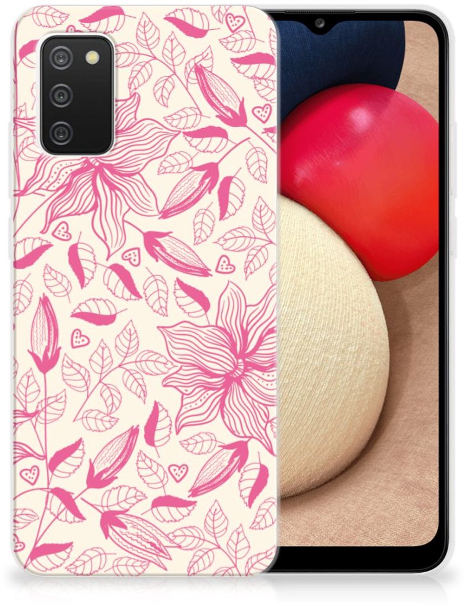 Samsung Galaxy A02s TPU Case Pink Flowers
