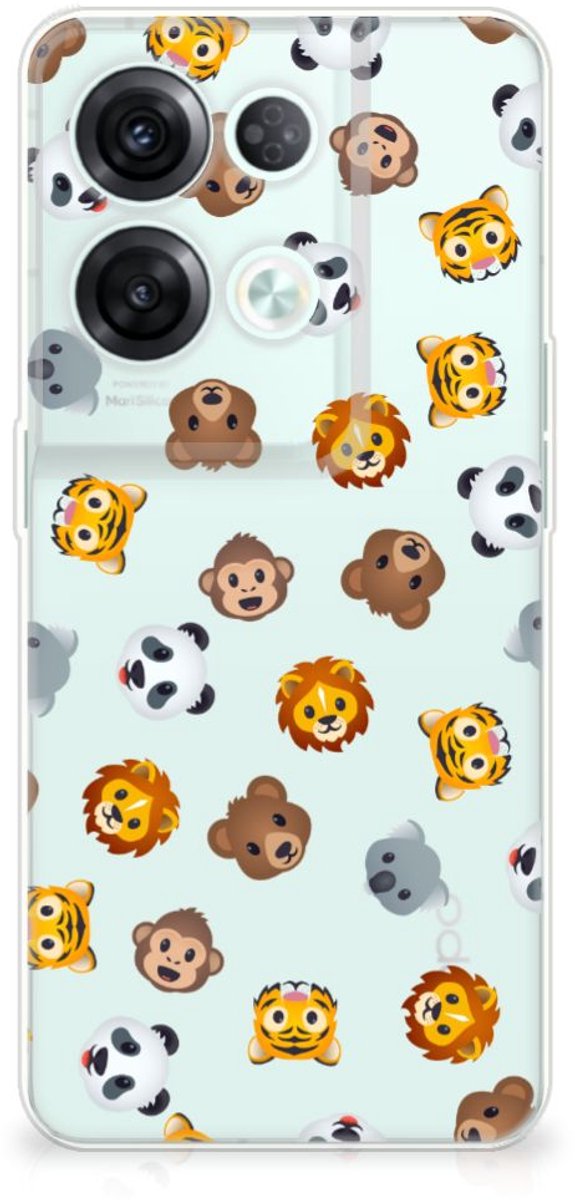TPU bumper voor OPPO Reno8 Pro Dieren Emojis