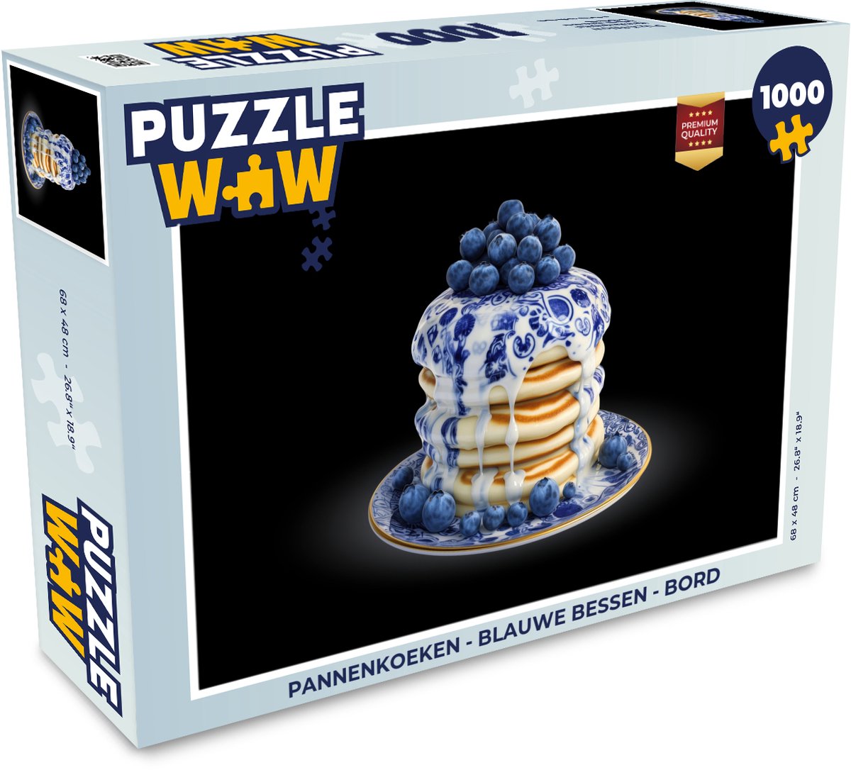 Puzzel Pannenkoeken - Blauwe Bessen - Bord - Legpuzzel - Puzzel 1000 stukjes volwassenen