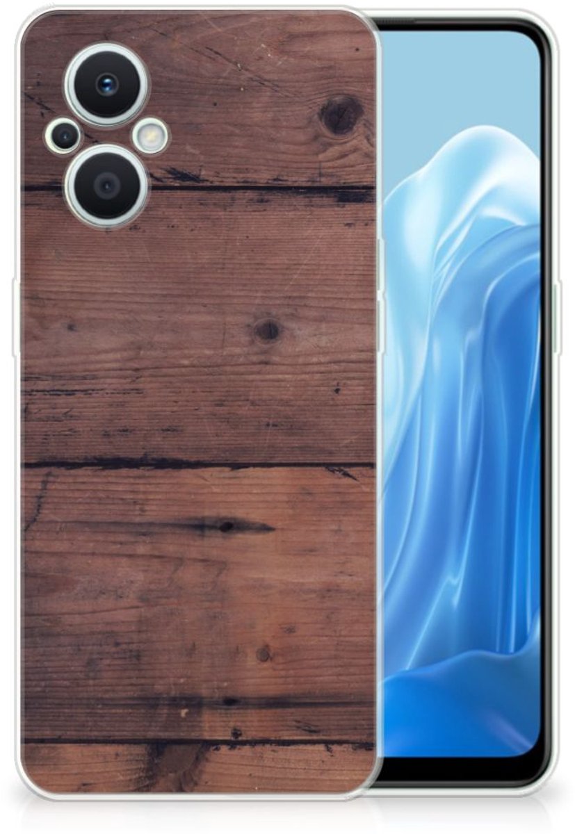 OPPO Reno8 Lite Bumper Hoesje Old Wood