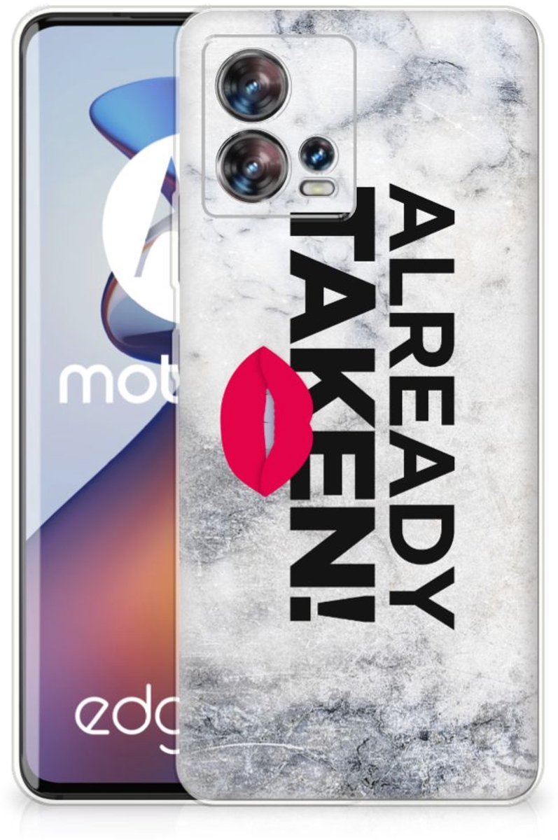 Motorola Edge 30 Fusion Siliconen hoesje met naam Already Taken White