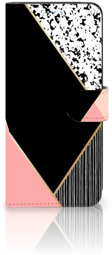 Étui pour téléphone portable OPPO Find X5 Lite | Bookcase Reno 7 5G Formes Noir Pink