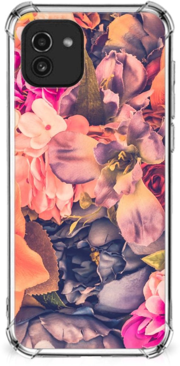 TPU Case Anti-Shock voor Samsung Galaxy A03 Case Bosje Bloemen