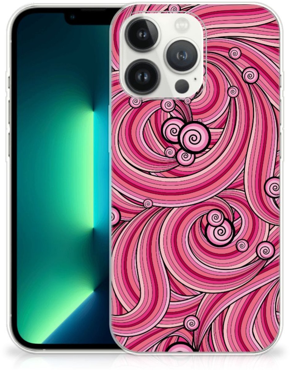 Back Cover voor iPhone 13 Pro Max Hoesje maken Swirl Pink