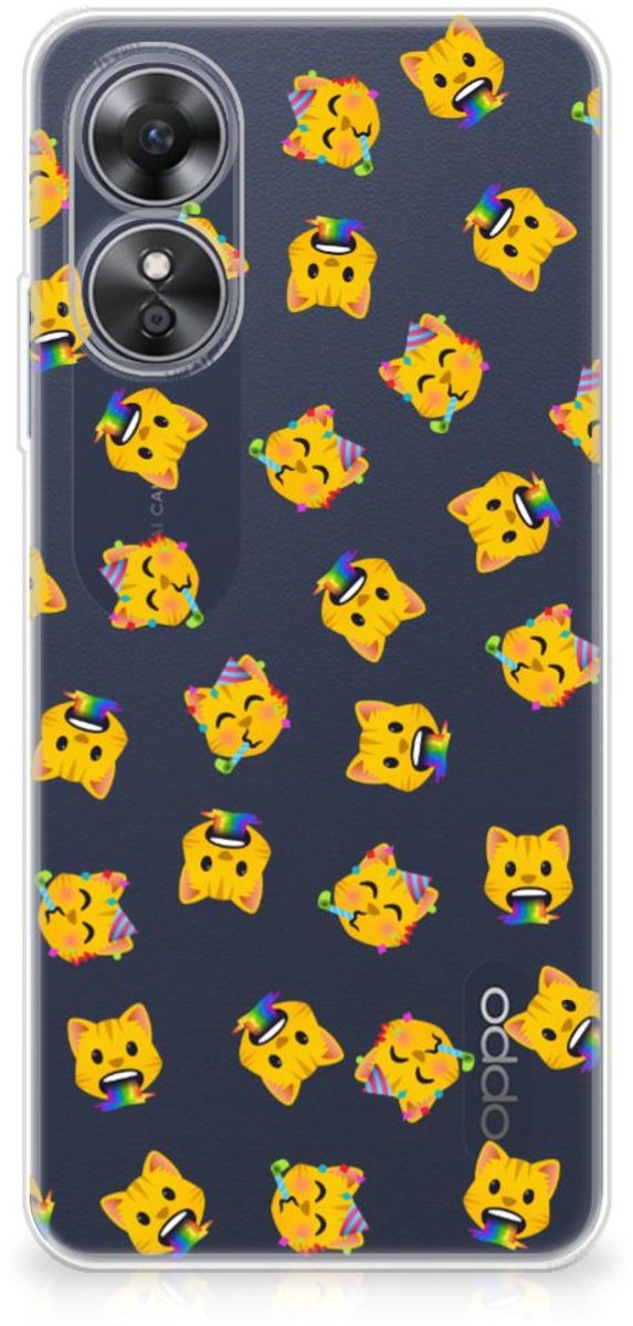 TPU bumper voor OPPO A17 Katten Emojis