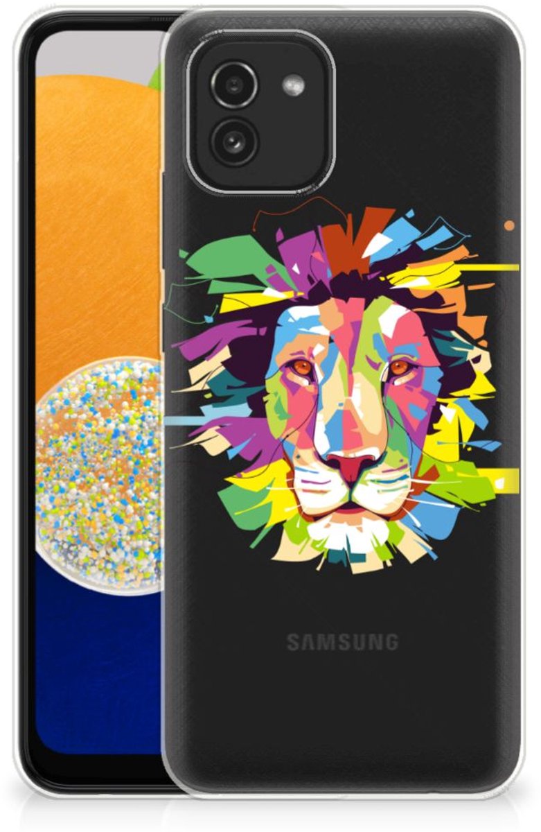 Samsung Galaxy A03 Telefoonhoesje met Naam Lion Color