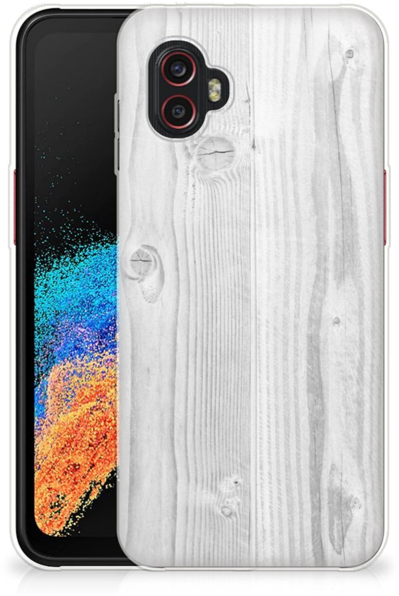 Samsung Galaxy Xcover 6 Pro Bumper Hoesje White Wood