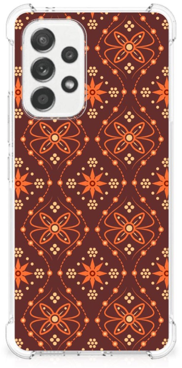 Samsung Galaxy A53 5G Doorzichtige Silicone Hoesje Batik Brown