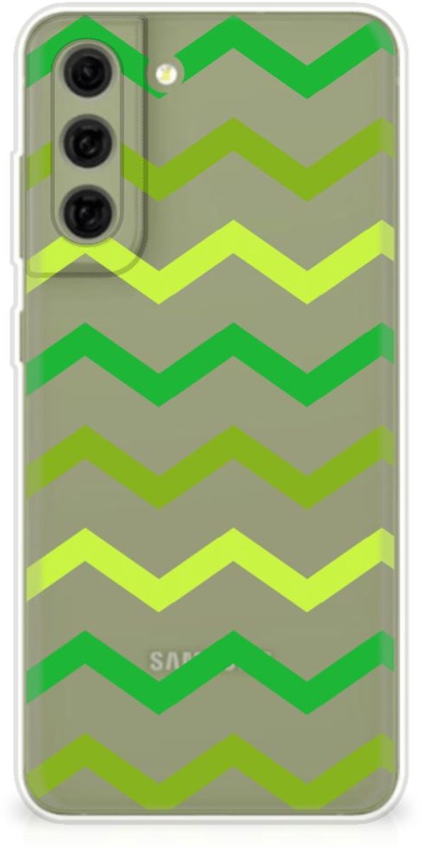 Samsung Galaxy S21FE TPU bumper Zigzag Groen