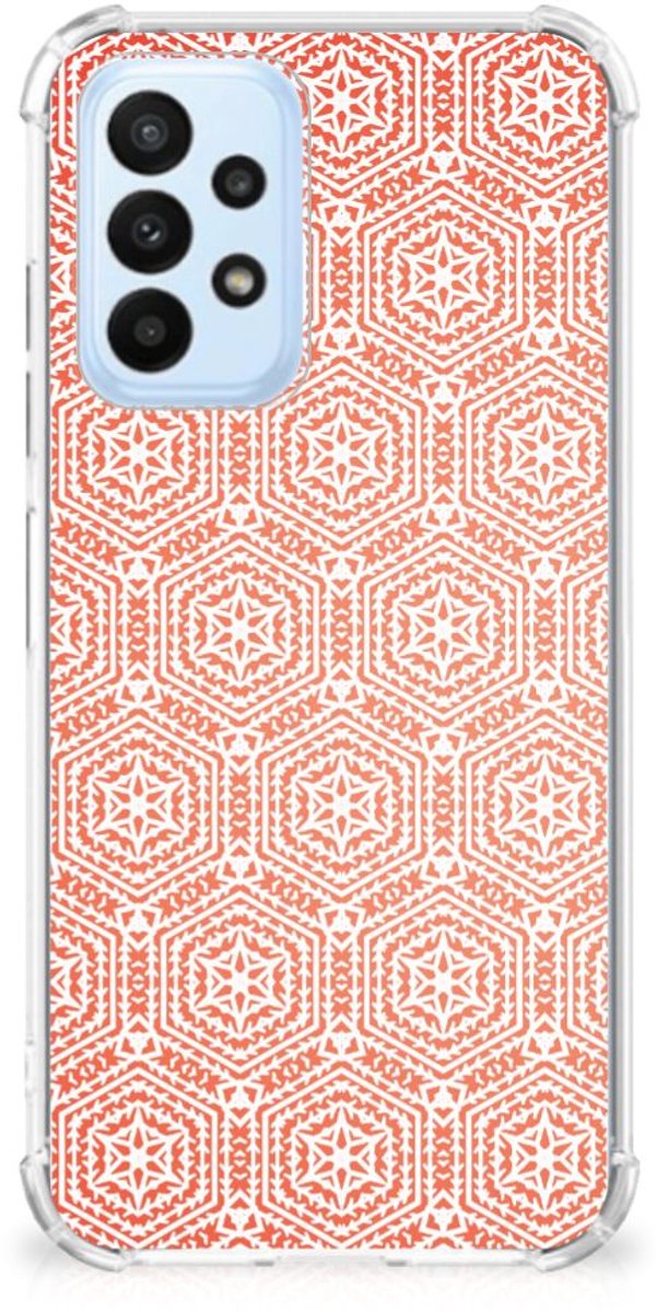 Samsung Galaxy A23 Doorzichtige Silicone Hoesje Pattern Orange