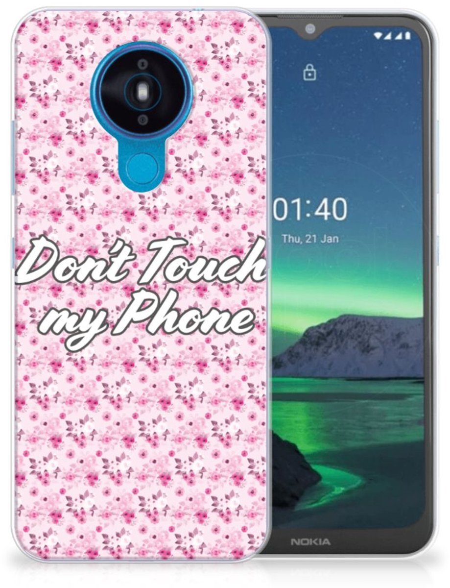 Nokia 1.4 Silicone-hoesje Flowers Pink DTMP