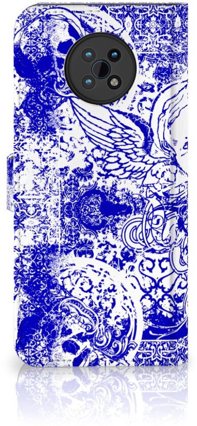Book Style Case Coque Smartphone Nokia G50 Angel Skull Blue