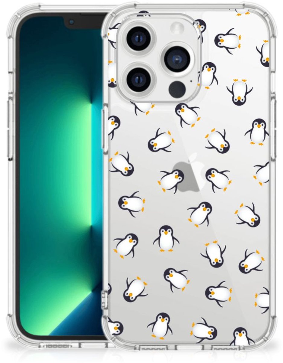 Doorzichtige Silicone Hoesje voor iPhone 13 Pro Max Pinguïn