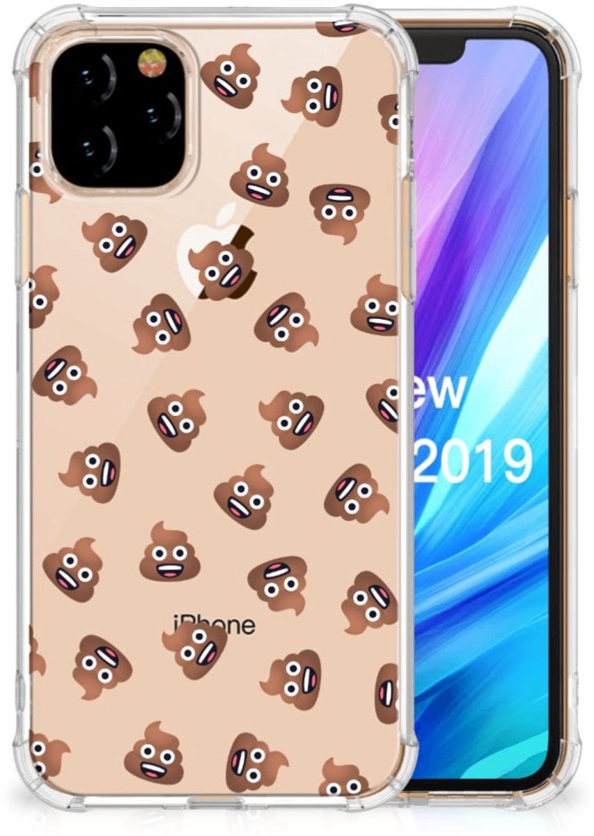 Doorzichtige Silicone Hoesje voor Apple iPhone 11 Pro Poep Emojis