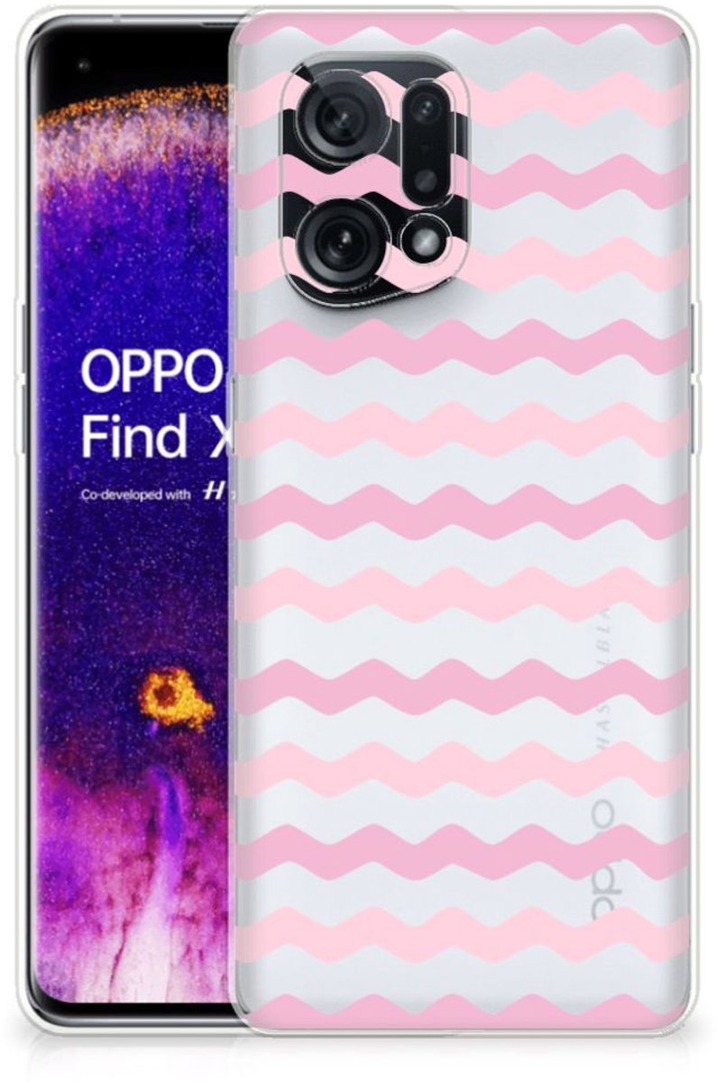 OPPO Find X5 TPU bumper Waves Roze