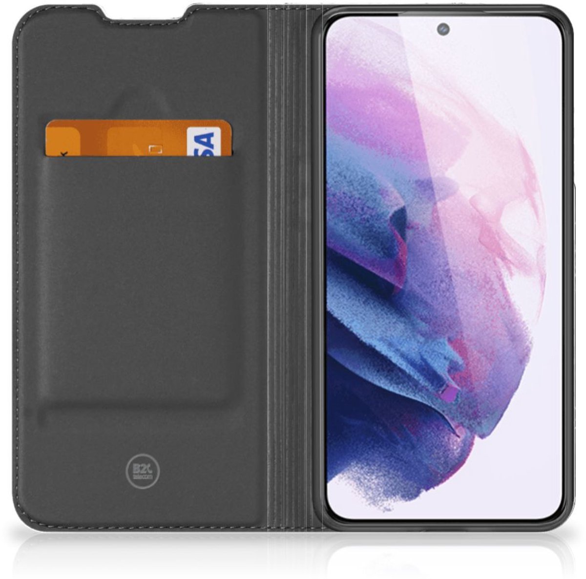 Samsung Galaxy S22 Plus Standcase Marmer Wit Zwart - Origineel Cadeau Man