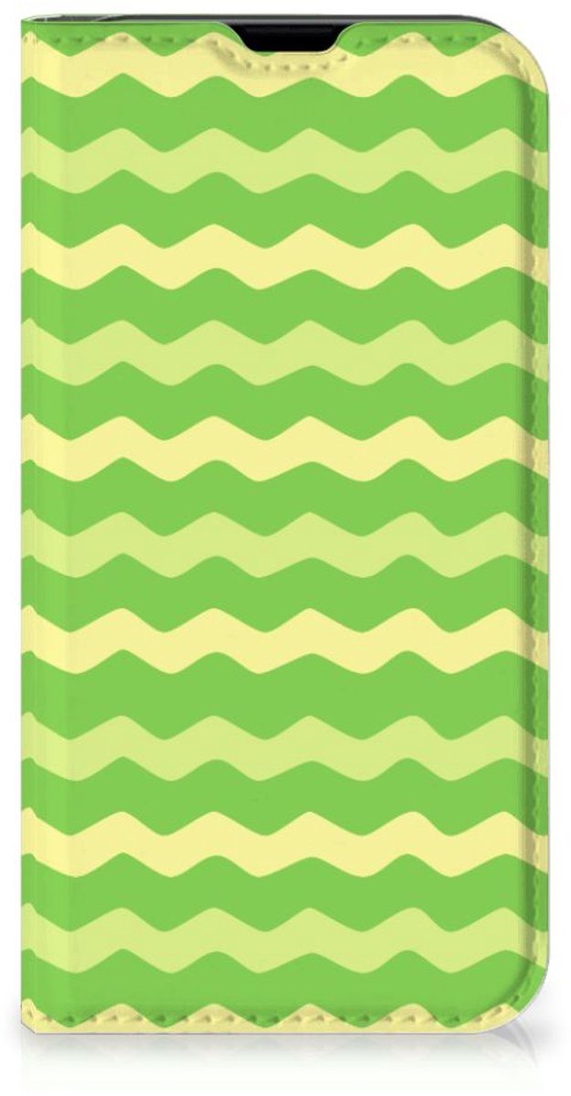 iPhone 13 Mini Hoesje met Magneet Waves Green